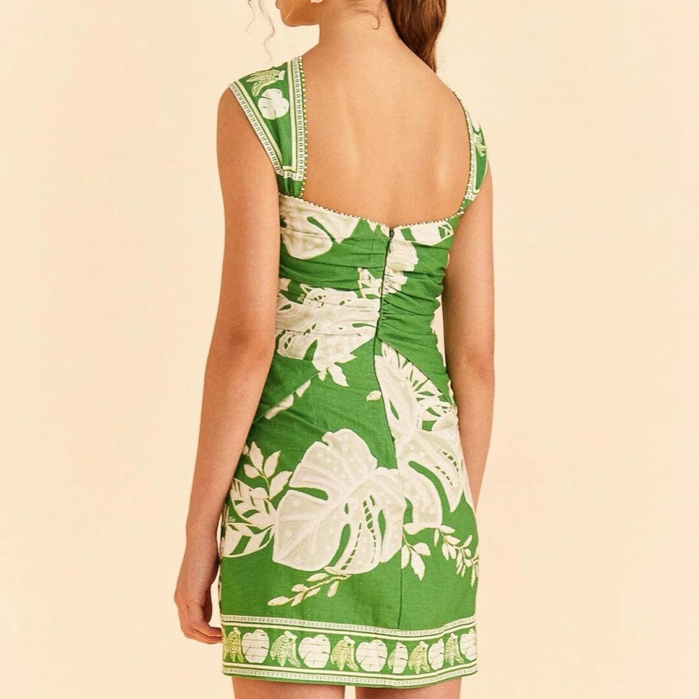 Green Farm Rio Lace Monsteras Mini Dress
